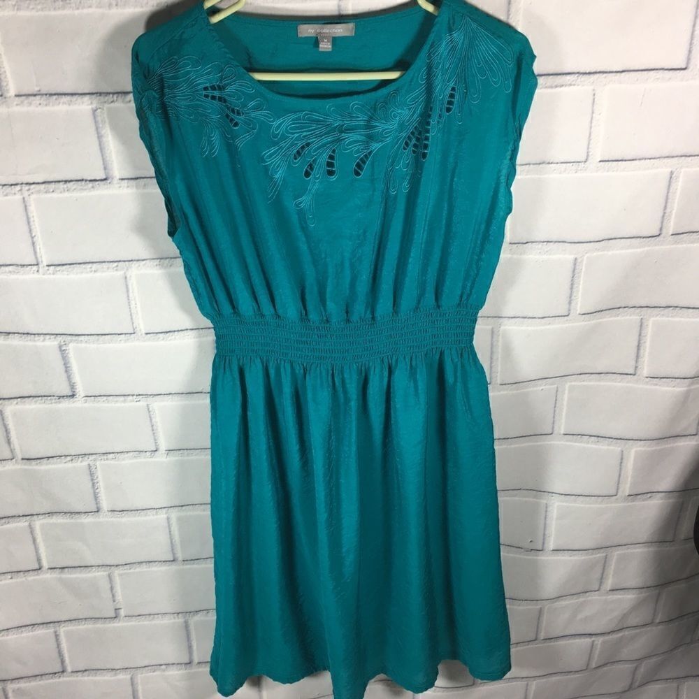 NY Collection Women's Dress Green SZ Medium